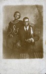 Black and white photograph/post card of George Gaines and wife Martha Rockett Gaines